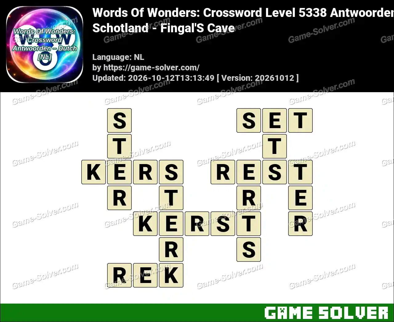Words Of Wonders: Crossword Level 5338 Antwoorden – Schotland – Fingal’S Cave